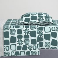 Scandi daisy blocks - mint and pine