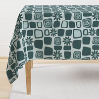 Scandi daisy blocks - mint and pine