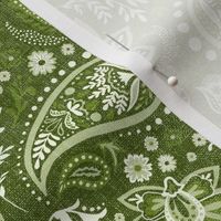 Moss Green Soma Paisley - Textured