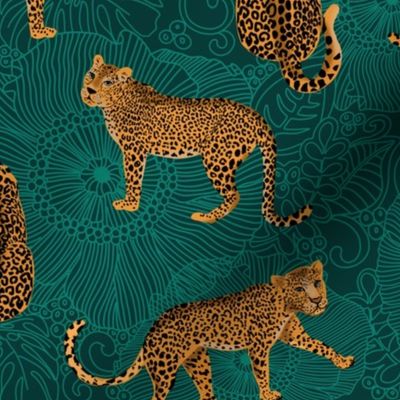 LEOPARD EXOTIC JUNGLE GREEN small scale