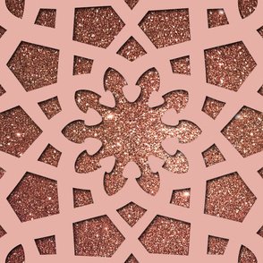 Geometric Rose gold and pink Arabesque pattern