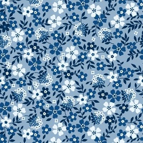 Midnight flowers- medium blue