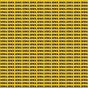 IOWA font - Iowa colors - black on yellow - Iowa sports