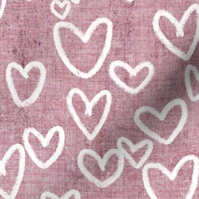 Pastel Hearts // Dusty Rose Washed Linen