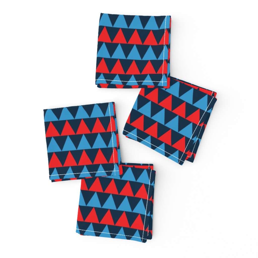 basic triangles | red and blue on blue