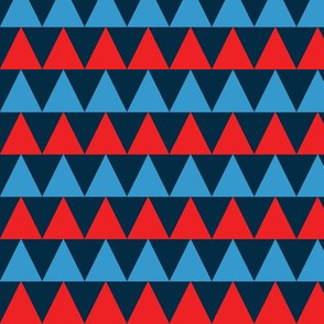 basic triangles | red and blue on blue