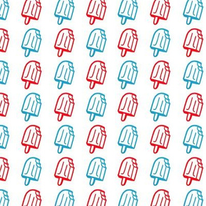 Small-Scale Popsicles in Retro Red, White and Blue