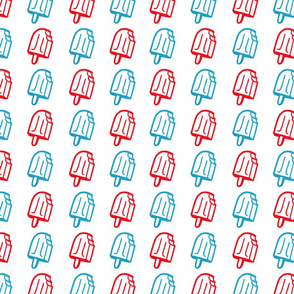 Popsicles in Retro Red and Blue, Medium