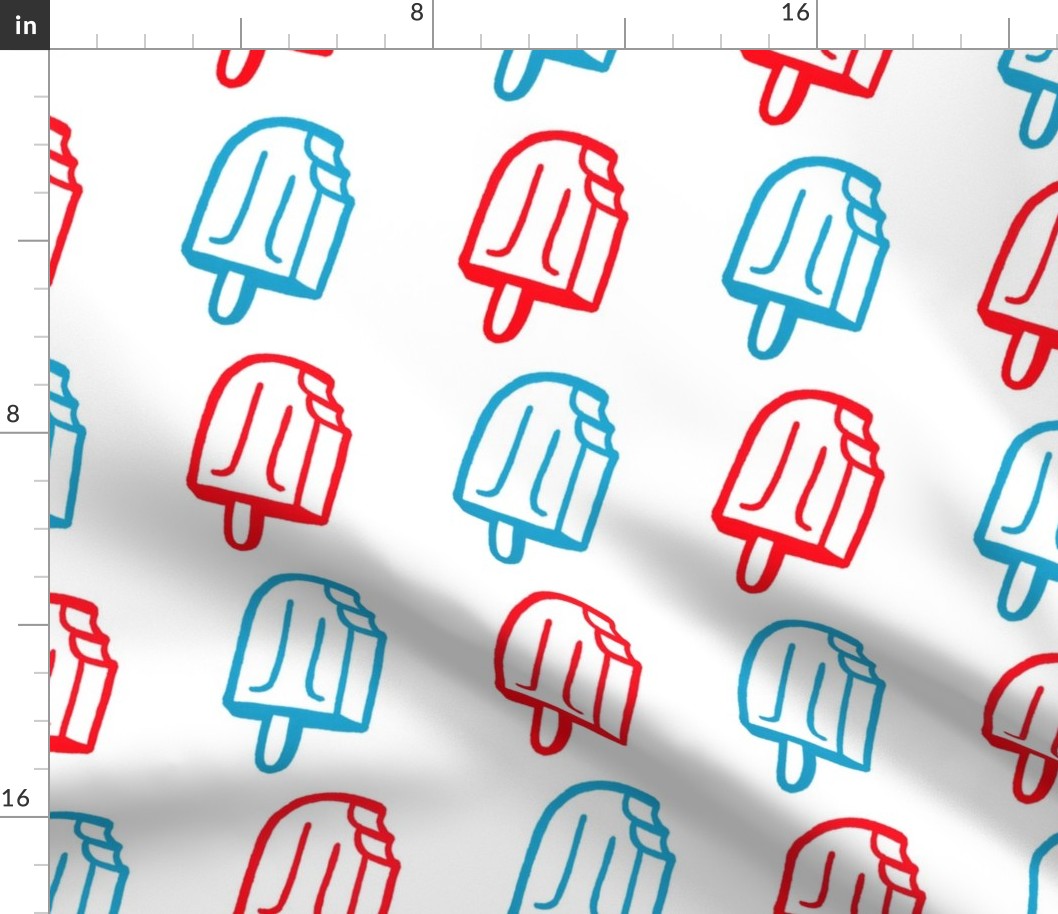 Popsicles in Retro Red and Blue - Large