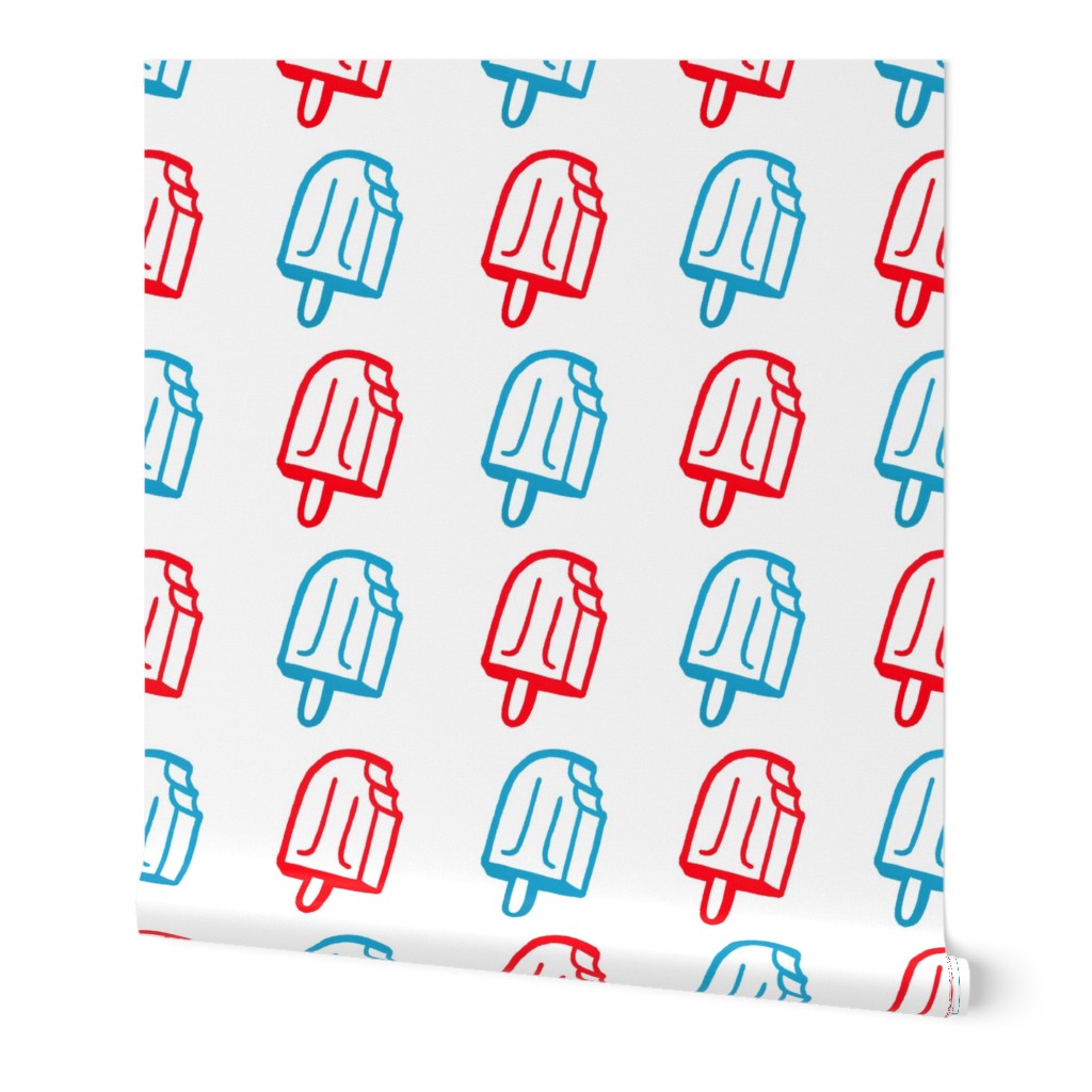Popsicles in Retro Red and Blue - Very Large