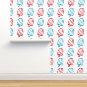 Popsicles in Retro Red and Blue - Very Large