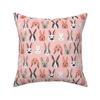 Easter Bunny Rabbits pink - 1 inch