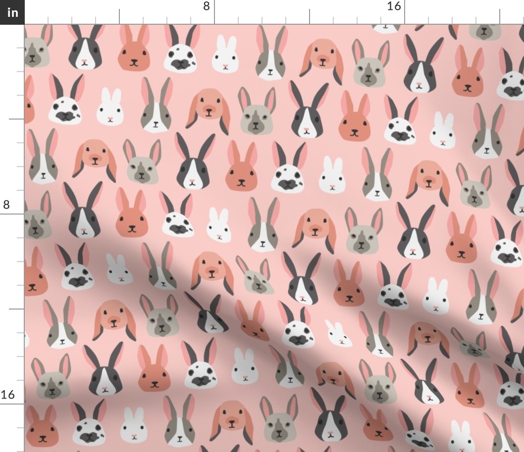 Easter Bunny Rabbits pink - 1 inch