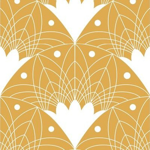 Art Deco Fans in Mustard Yellow - Medium