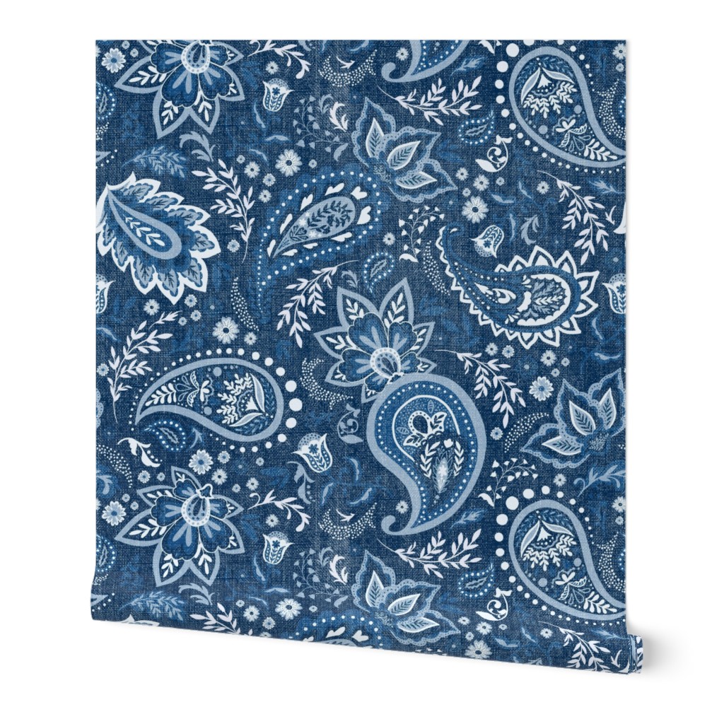 Blue Soma Paisley - Textured