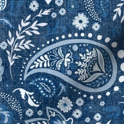 Blue Soma Paisley - Textured