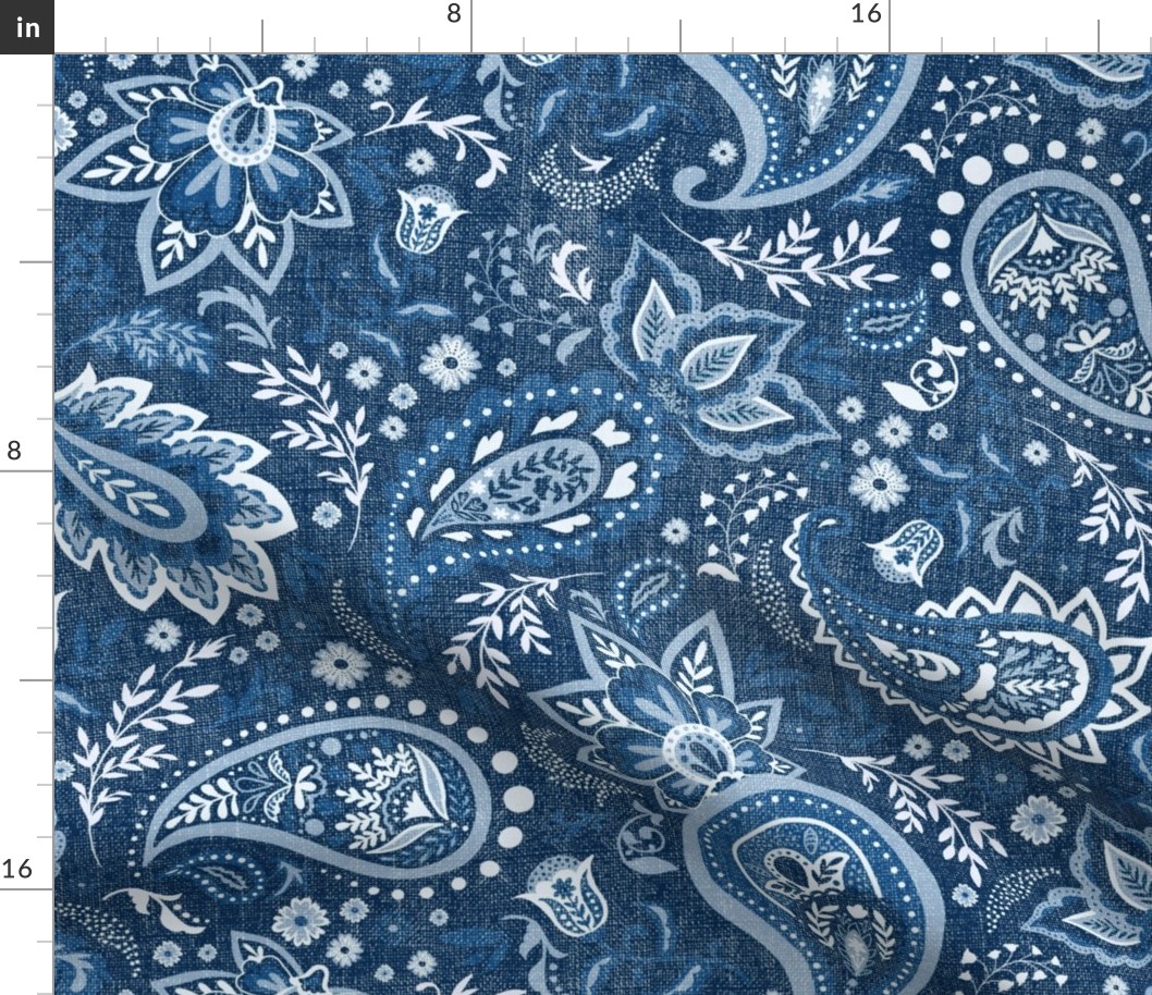 Blue Soma Paisley - Textured