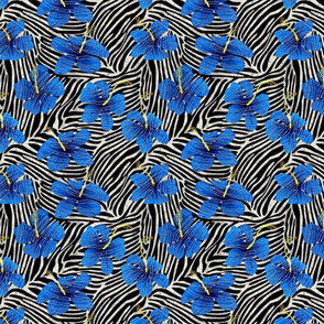 ZEBRA STRIPES  SILVER V BLUE 8