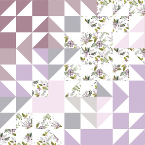 lavender sprigs and blooms puzzle wholecloth