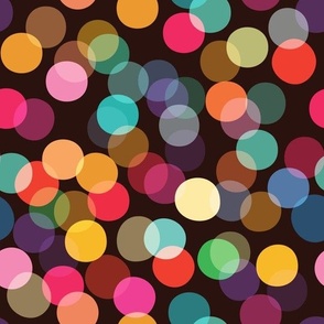 Rainbow Polka Dots Fabric, Wallpaper and Home Decor