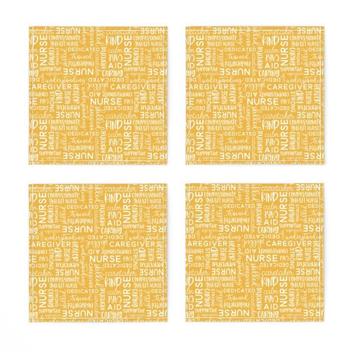 all things nurse - nursing fabric - yellow - LAD20