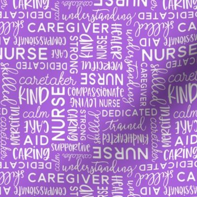 all things nurse - nursing fabric - purple - LAD20