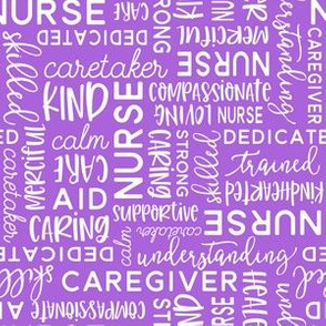 all things nurse - nursing fabric - purple - LAD20