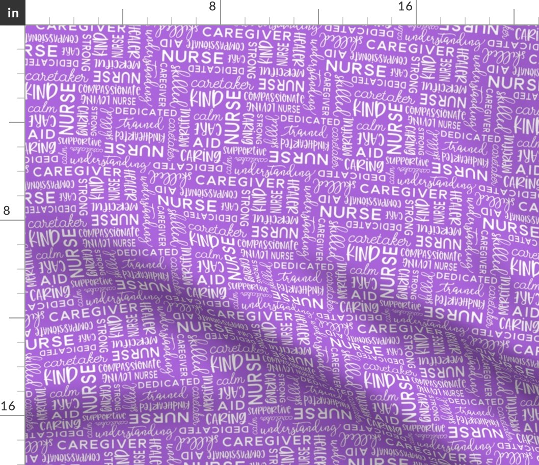 all things nurse - nursing fabric - purple - LAD20