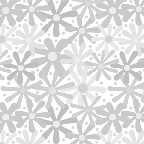 Summer Daisy Chains - greyscale, medium 