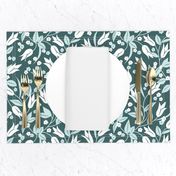 Art Deco tulips in mint green