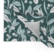 Art Deco tulips in mint green