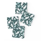 Art Deco tulips in mint green