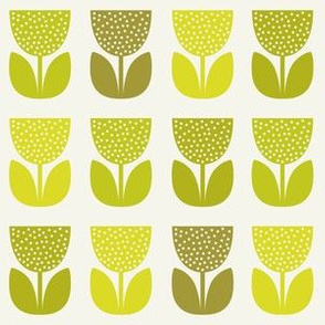 Flower Pattern: Poppy: Light Green