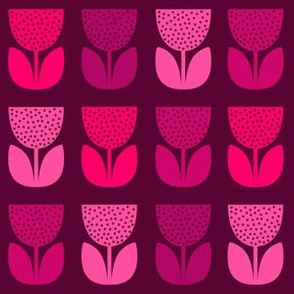 Flower Pattern: Poppy: Dark Pink