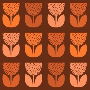 Flower Pattern: Poppy: Dark Orange