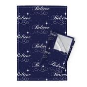 Believe Script - Dark Navy Background