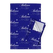 Believe Script - Bright Navy Background