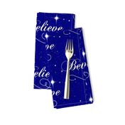 Believe Script - Bright Navy Background