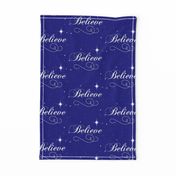 Believe Script - Bright Navy Background