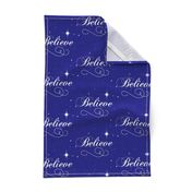 Believe Script - Bright Navy Background