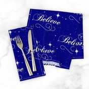 Believe Script - Bright Navy Background