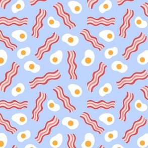 Bacon and Eggs on Blue