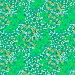 Quilty ditsy floral in green