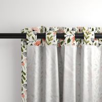 Ditsy modern floral- pink and green on cream - medium scale 