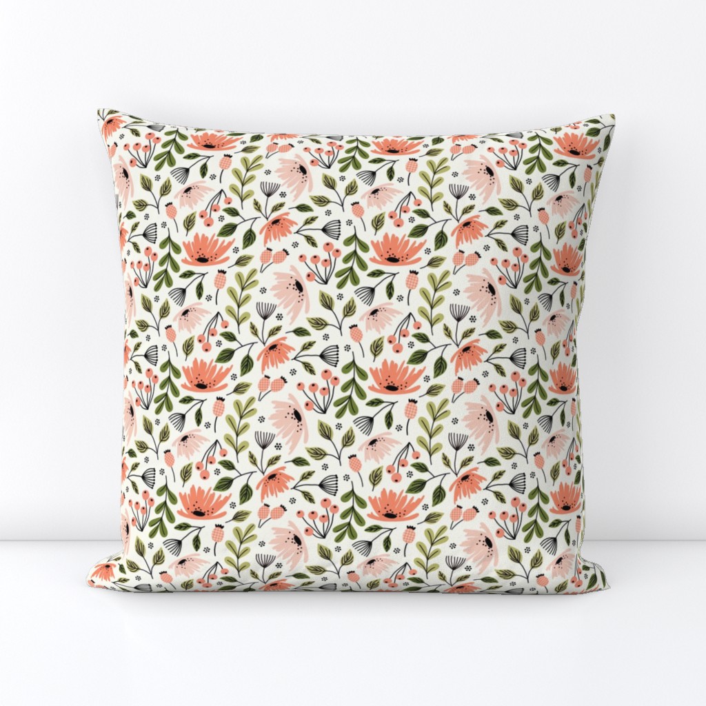 Ditsy modern Floral - small scale 