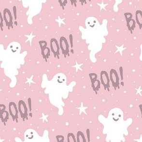  Boo! Ghosts on Pale Pink