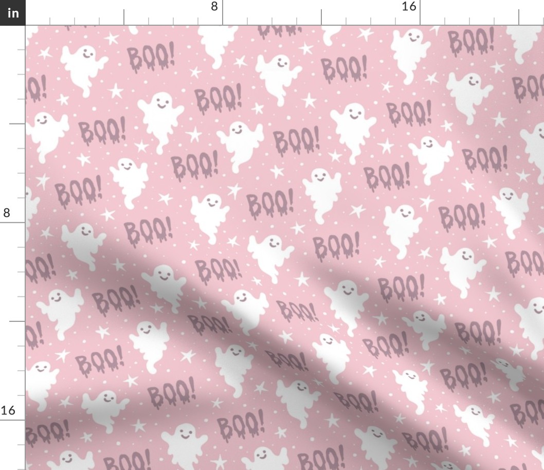  Boo! Ghosts on Pale Pink