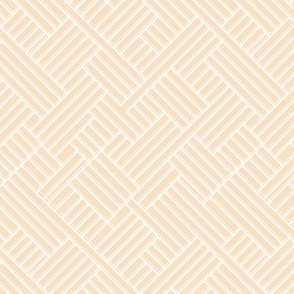 Modern Abstract Basketweave Herringbone Geo Maize in White and Neutral Beige