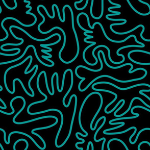 Abstract outlines Black and Cyan