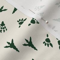 dinosaur prints fabric - dinosaur foot print, dino print, dino fabric, t rex fabric, tyrannosaurus rex fabric -  dark green